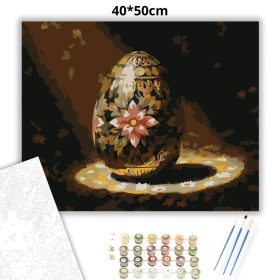 Aranyozott hímes tojás - számfestő készlet - Számfestő.hu - 40×50cm - Keret nélkül