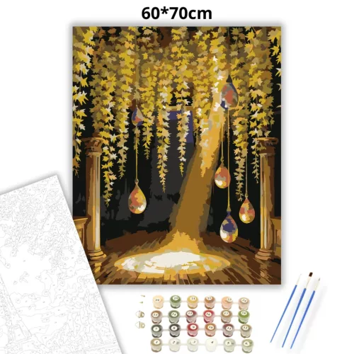 Ragyogó lombfüggöny - számfestő készlet - Számfestő.hu - 60×70cm - Keret nélkül