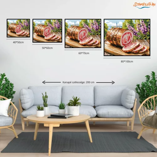 Tavaszi sonkaszeletek - számfestő készlet - Számfestő.hu - 60×70cm - Keret nélkül
