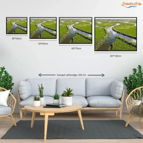 Csendes folyóív - számfestő készlet - Számfestő.hu - 50×60cm - Keretre feszítve