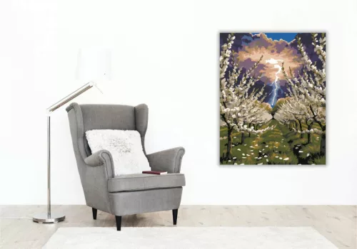 Viharos virágzás - számfestő készlet - Számfestő.hu - 80×100cm - Keretre feszítve