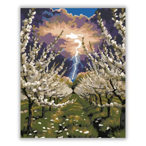 Viharos virágzás - számfestő készlet - Számfestő.hu - 40×50cm - Keret nélkül