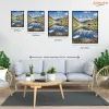 Tükröződő hegycsúcsok - számfestő készlet - Számfestő.hu - 40×50cm - Keretre feszítve