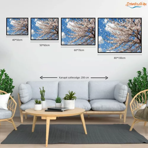 Tavaszi sziromzápor - számfestő készlet - Számfestő.hu - 60×70cm - Keret nélkül