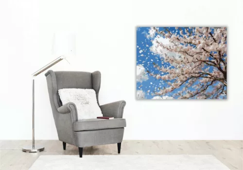 Tavaszi sziromzápor - számfestő készlet - Számfestő.hu - 40×50cm - Keret nélkül