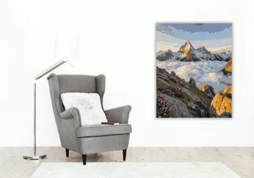 Felhőtenger fölött - számfestő készlet - Számfestő.hu - 40×50cm - Keret nélkül
