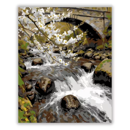 Friss patakzúgás - számfestő készlet - Számfestő.hu - 40×50cm - Keretre feszítve