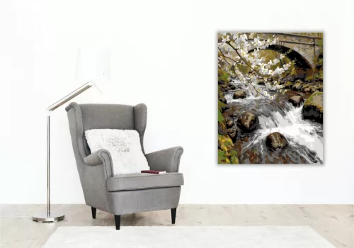 Friss patakzúgás - számfestő készlet - Számfestő.hu - 40×50cm - Keretre feszítve