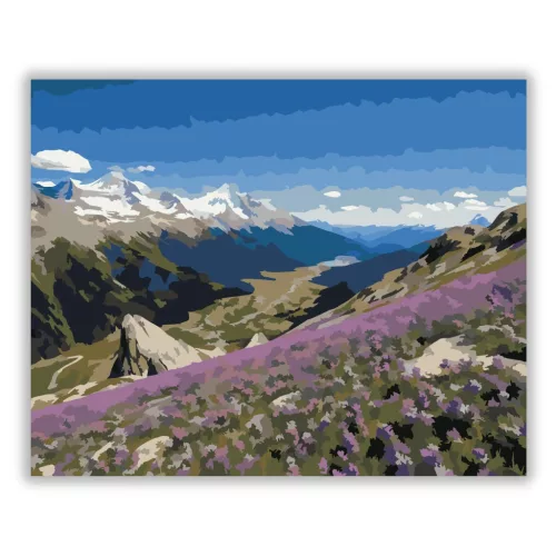 Csendes hegykoszorú - számfestő készlet - Számfestő.hu - 40×50cm - Keret nélkül