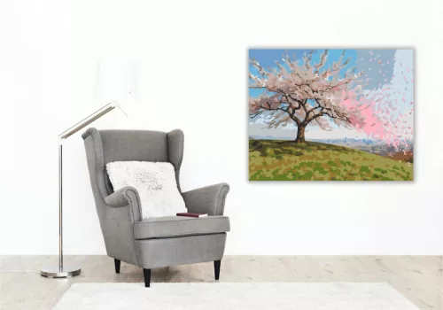 Sodródó sziromfelhő - számfestő készlet - Számfestő.hu - 50×60cm - Keret nélkül