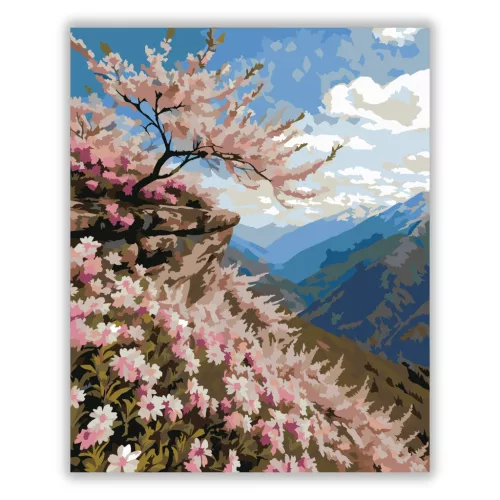 Tavaszi sziklapárkány - számfestő készlet - Számfestő.hu - 40×50cm - Keret nélkül