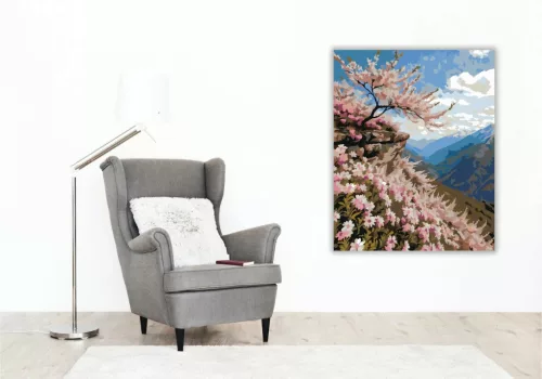 Tavaszi sziklapárkány - számfestő készlet - Számfestő.hu - 40×50cm - Keret nélkül