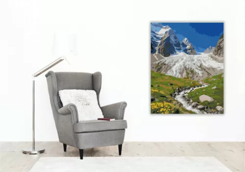 Hűvös gleccservölgy - számfestő készlet - Számfestő.hu - 40×50cm - Keret nélkül