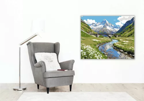 Magányos völgyhíd - számfestő készlet - Számfestő.hu - 50×60cm - Keret nélkül