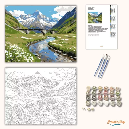 Magányos völgyhíd - számfestő készlet - Számfestő.hu - 60×70cm - Keret nélkül