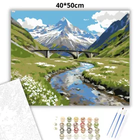 Magányos völgyhíd - számfestő készlet - Számfestő.hu - 40×50cm - Keret nélkül