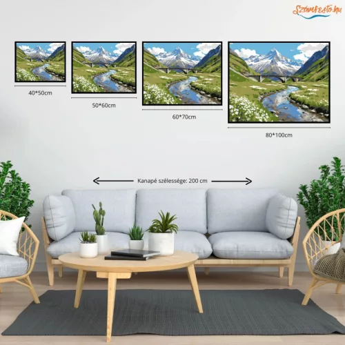 Magányos völgyhíd - számfestő készlet - Számfestő.hu - 40×50cm - Keretre feszítve