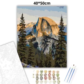 Aranyló Half Dome csendje - számfestő készlet - Számfestő.hu - 40×50cm - Keret nélkül