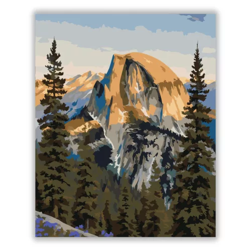Aranyló Half Dome csendje - számfestő készlet - Számfestő.hu - 40×50cm - Keret nélkül
