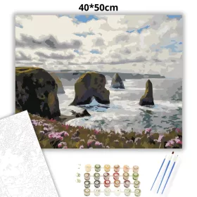 Zúgó atlanti sziklák - számfestő készlet - Számfestő.hu - 40×50cm - Keret nélkül