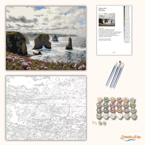 Zúgó atlanti sziklák - számfestő készlet - Számfestő.hu - 40×50cm - Keretre feszítve