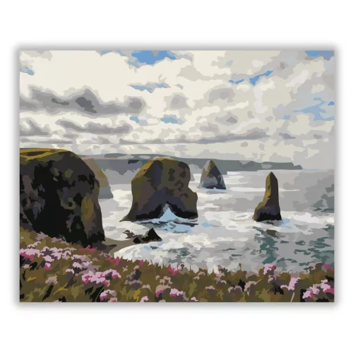Zúgó atlanti sziklák - számfestő készlet - Számfestő.hu - 40×50cm - Keretre feszítve