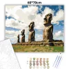 Időtlen Moai őrség - számfestő készlet - Számfestő.hu - 60×70cm - Keret nélkül