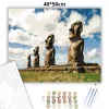 Időtlen Moai őrség - számfestő készlet - Számfestő.hu - 40×50cm - Keret nélkül