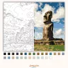 Időtlen Moai őrség - számfestő készlet - Számfestő.hu - 40×50cm - Keretre feszítve