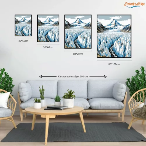 Jégtornyok völgye - számfestő készlet - Számfestő.hu - 60×70cm - Keretre feszítve