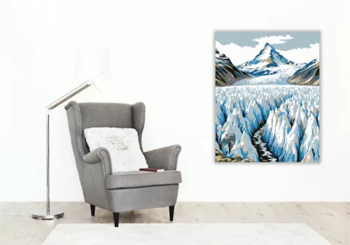 Jégtornyok völgye - számfestő készlet - Számfestő.hu - 80×100cm - Keretre feszítve
