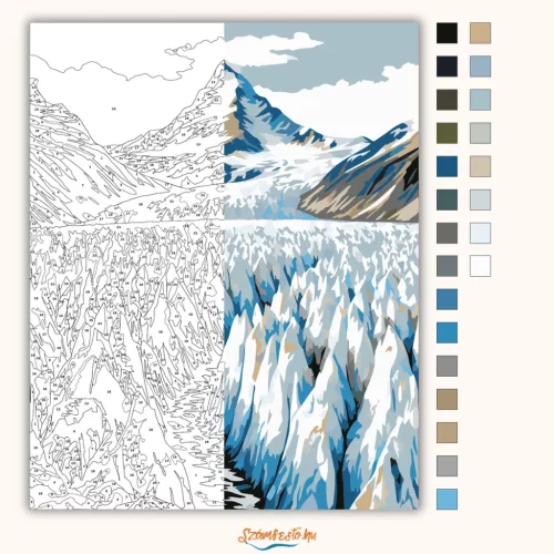 Jégtornyok völgye - számfestő készlet - Számfestő.hu - 40×50cm - Keret nélkül