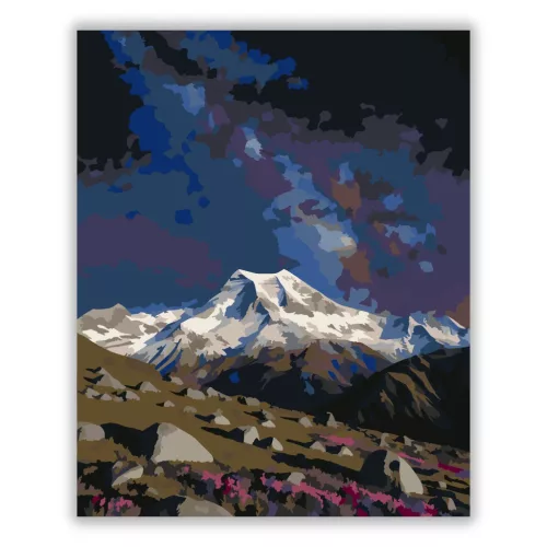 Nyugodt Aoraki éjszaka - számfestő készlet - Számfestő.hu - 50×60cm - Keret nélkül