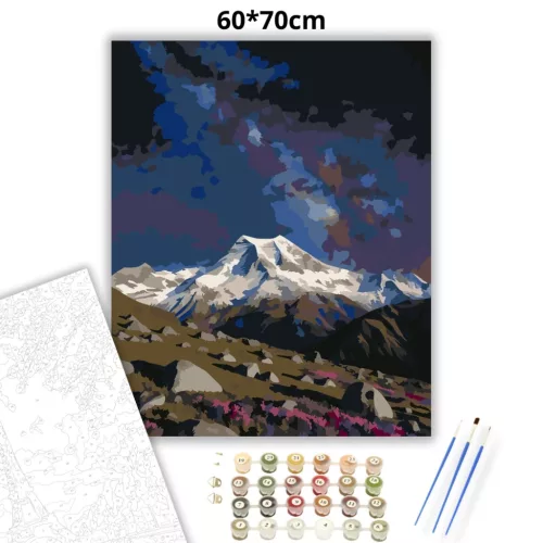 Nyugodt Aoraki éjszaka - számfestő készlet - Számfestő.hu - 60×70cm - Keret nélkül