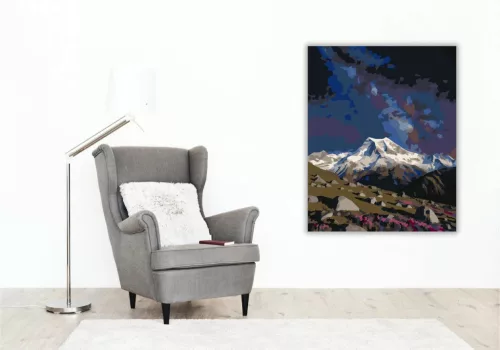 Nyugodt Aoraki éjszaka - számfestő készlet - Számfestő.hu - 80×100cm - Keret nélkül