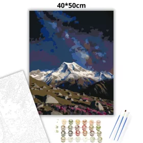 Nyugodt Aoraki éjszaka - számfestő készlet - Számfestő.hu - 40×50cm - Keret nélkül