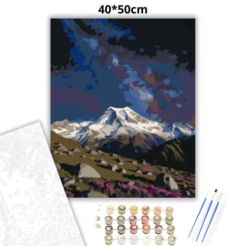 Nyugodt Aoraki éjszaka - számfestő készlet - Számfestő.hu - 40×50cm - Keret nélkül