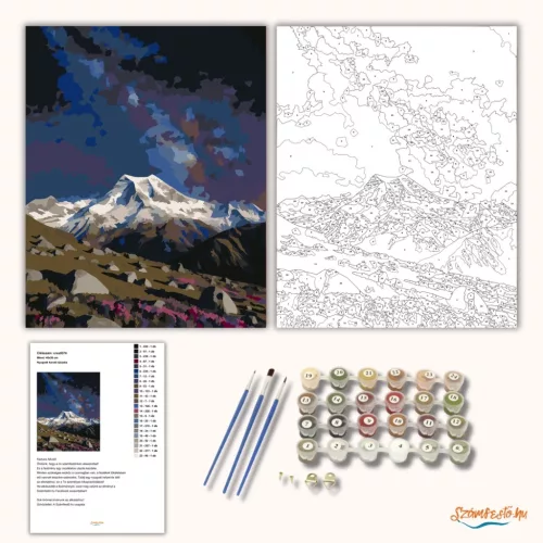 Nyugodt Aoraki éjszaka - számfestő készlet - Számfestő.hu - 40×50cm - Keret nélkül
