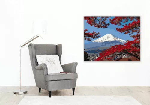 Csendes Fudzsi-csúcs - számfestő készlet - Számfestő.hu - 60×70cm - Keret nélkül