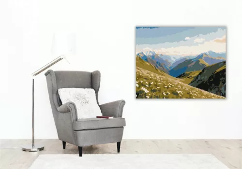 Tiszta hegygerincek - számfestő készlet - Számfestő.hu - 50×60cm - Keretre feszítve