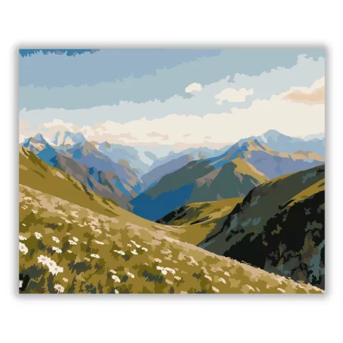 Tiszta hegygerincek - számfestő készlet - Számfestő.hu - 60×70cm - Keret nélkül