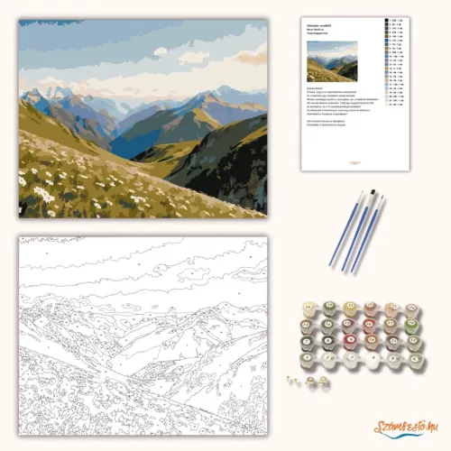 Tiszta hegygerincek - számfestő készlet - Számfestő.hu - 80×100cm - Keret nélkül