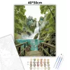 Türkiz tó vízesése - számfestő készlet - Számfestő.hu - 40×50cm - Keretre feszítve