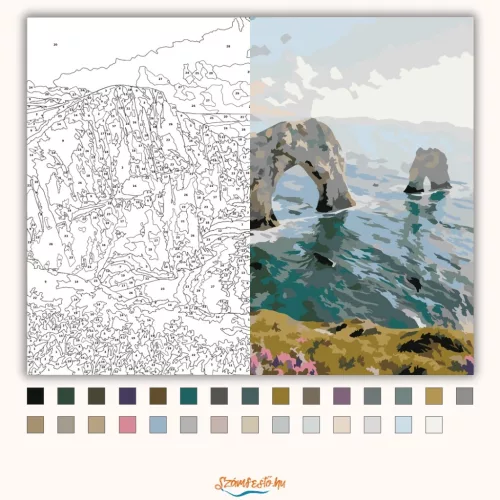 Nyugodt mészkőkapu - számfestő készlet - Számfestő.hu - 60×70cm - Keret nélkül