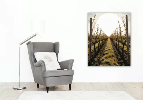 Derűs szőlőültetvény - számfestő készlet - Számfestő.hu - 60×70cm - Keretre feszítve