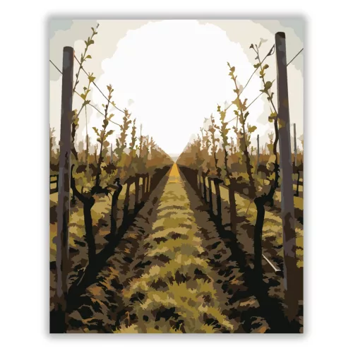 Derűs szőlőültetvény - számfestő készlet - Számfestő.hu - 40×50cm - Keret nélkül