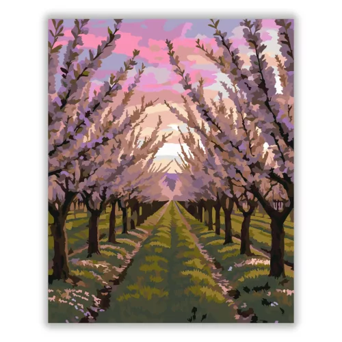Csendes gyümölcsös fasor - számfestő készlet - Számfestő.hu - 50×60cm - Keretre feszítve