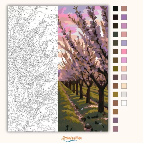 Csendes gyümölcsös fasor - számfestő készlet - Számfestő.hu - 80×100cm - Keretre feszítve