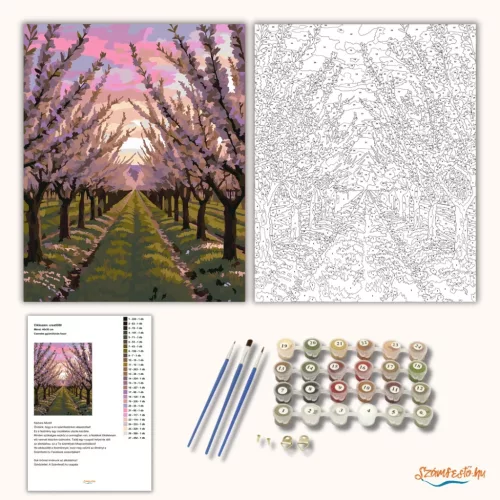 Csendes gyümölcsös fasor - számfestő készlet - Számfestő.hu - 40×50cm - Keretre feszítve