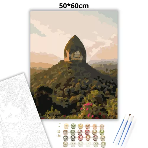 Nyugalmas Sigiriya-szikla - számfestő készlet - Számfestő.hu - 50×60cm - Keret nélkül